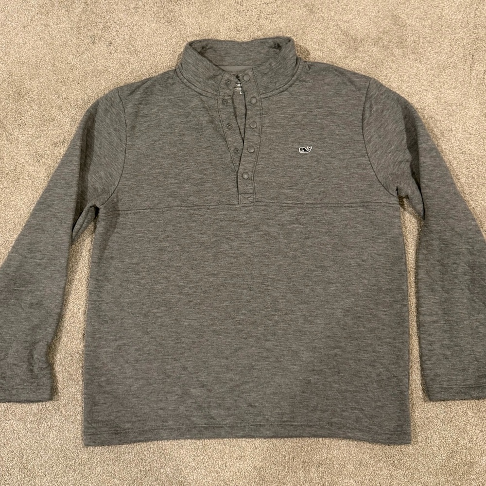 Vineyard Vines Charcoal Long Sleeve quarter snap pullover size Large